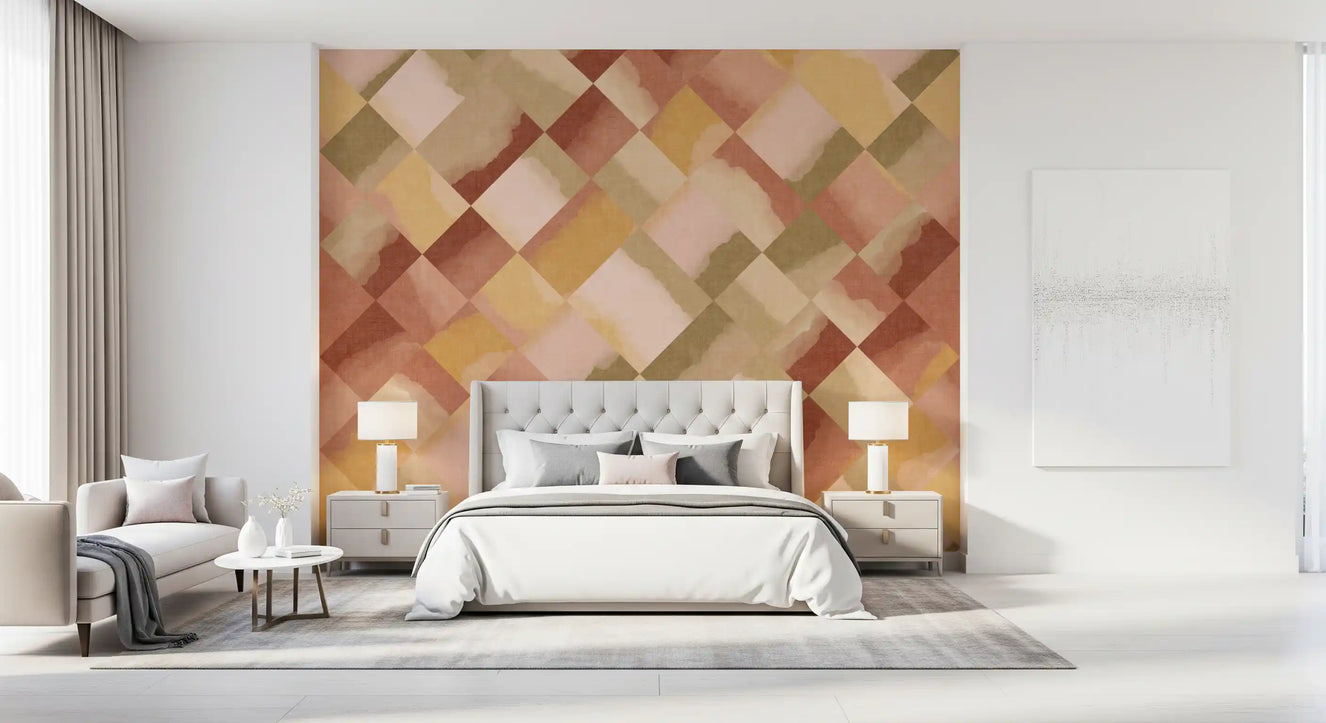 Relax Sunset Painted Checker Mural Wall Mural