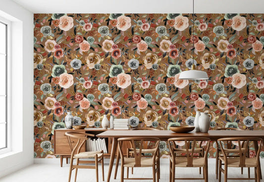 Earthy Bloom Medley Wallpaper⁠