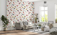 Modern minimalist wallpaper with scattered painted dots
