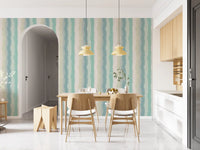 Hand painted stripe wallpaper with fluid watercolor texture
