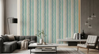 Watery painted stripes wallpaper with soft blue brushstrokes

