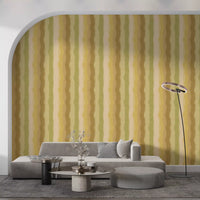 Sage stripe wallpaper featuring hand painted brushstrokes
