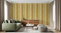 Botanical stripe wallpaper with calming green colour tones
