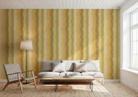 Soft sage wallpaper with hand painted striped pattern
