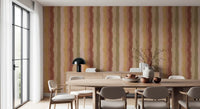 Sunset stripe wallpaper with soft amber and cream shades
