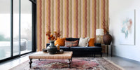 Watercolor wallpaper with warm evening sky inspired stripes

