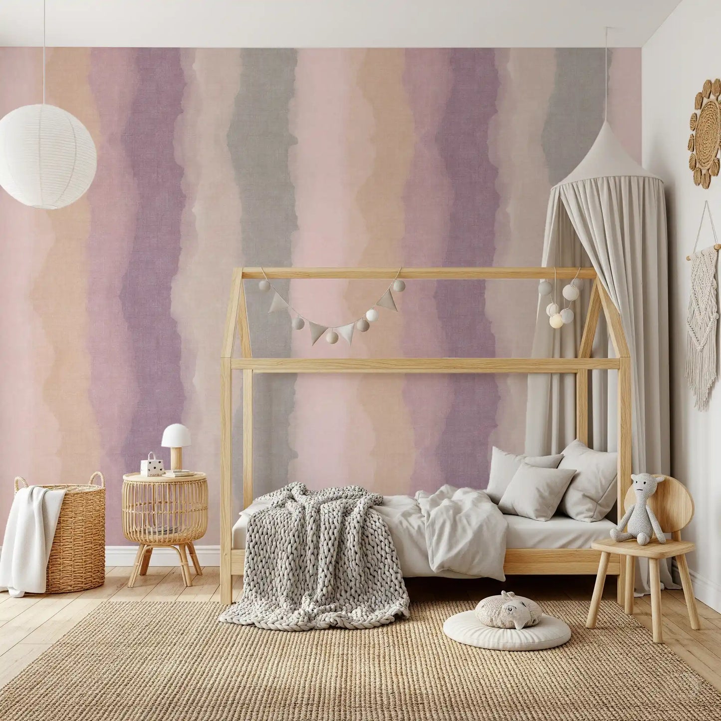 Relax Sunrise Painted Stripes Wall Mural