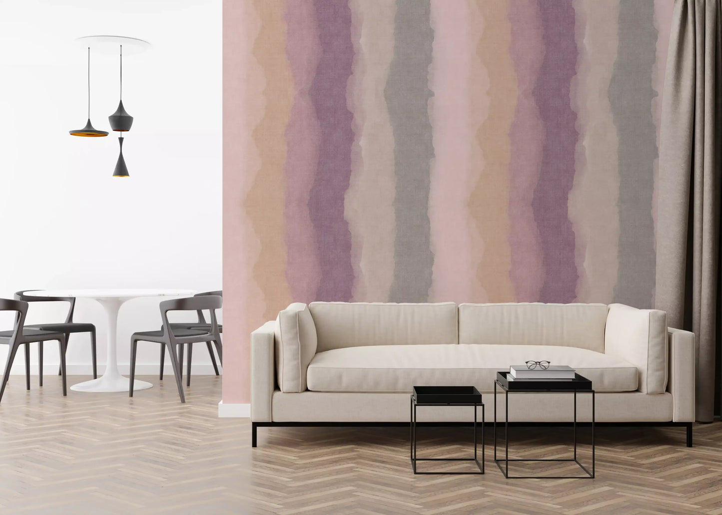 Relax Sunrise Painted Stripes Wall Mural
