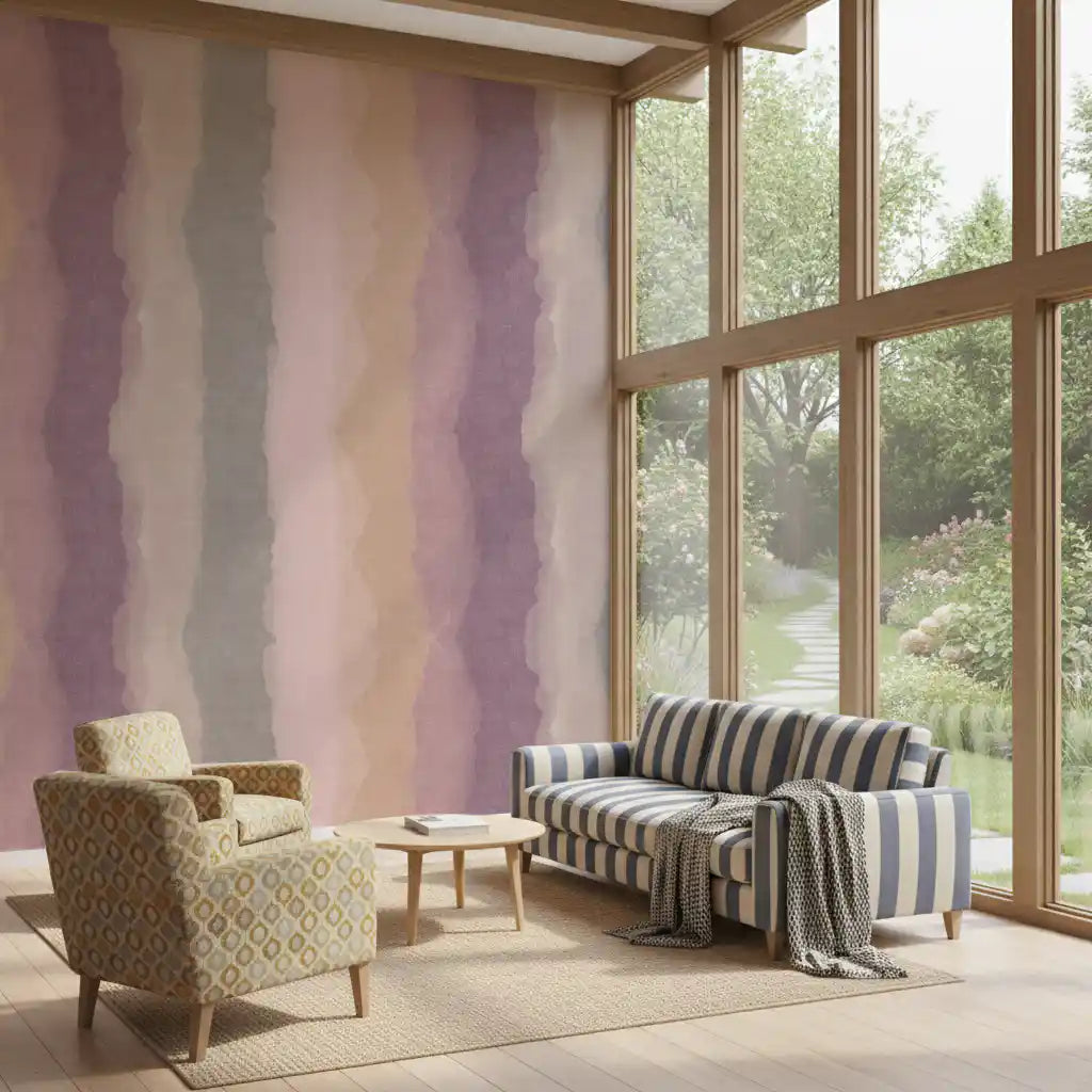 Relax Sunrise Painted Stripes Wall Mural