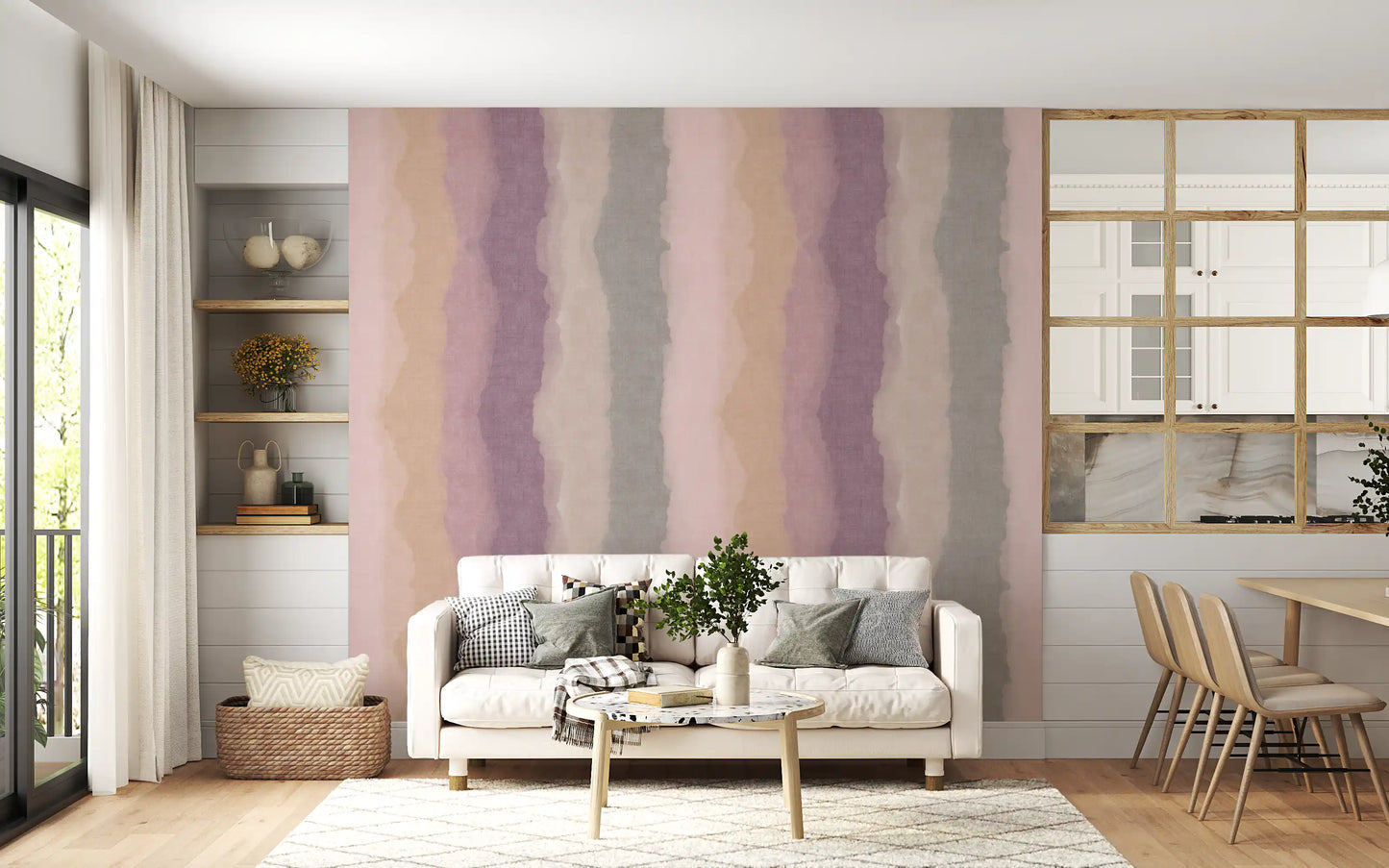 Relax Sunrise Painted Stripes Wall Mural
