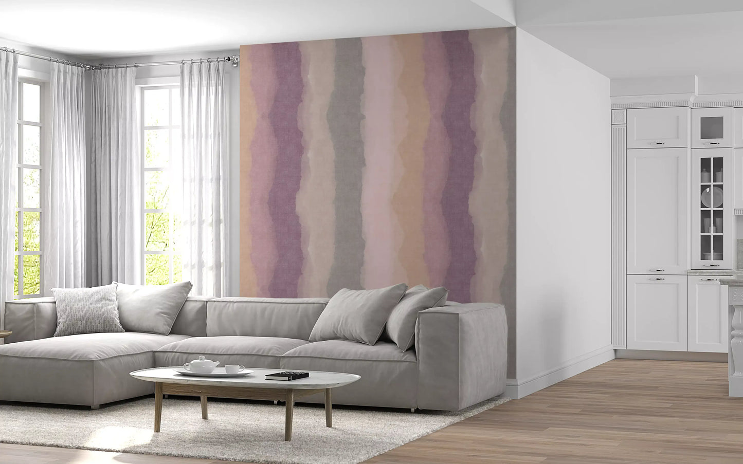 Relax Sunrise Painted Stripes Wall Mural