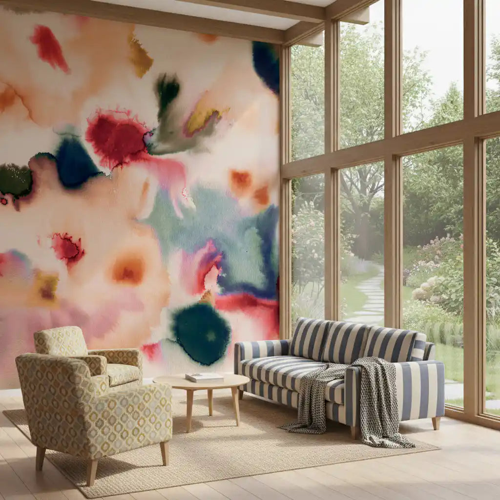 Abstract Watercolor Flow Wall Mural