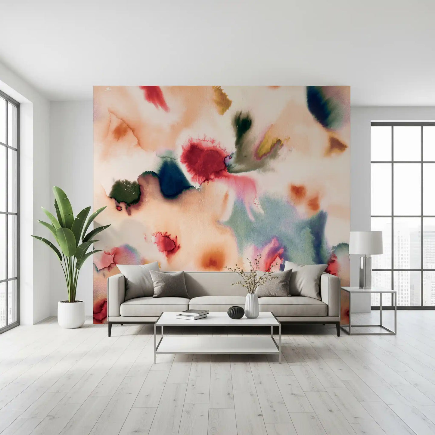 Abstract Watercolor Flow Wall Mural