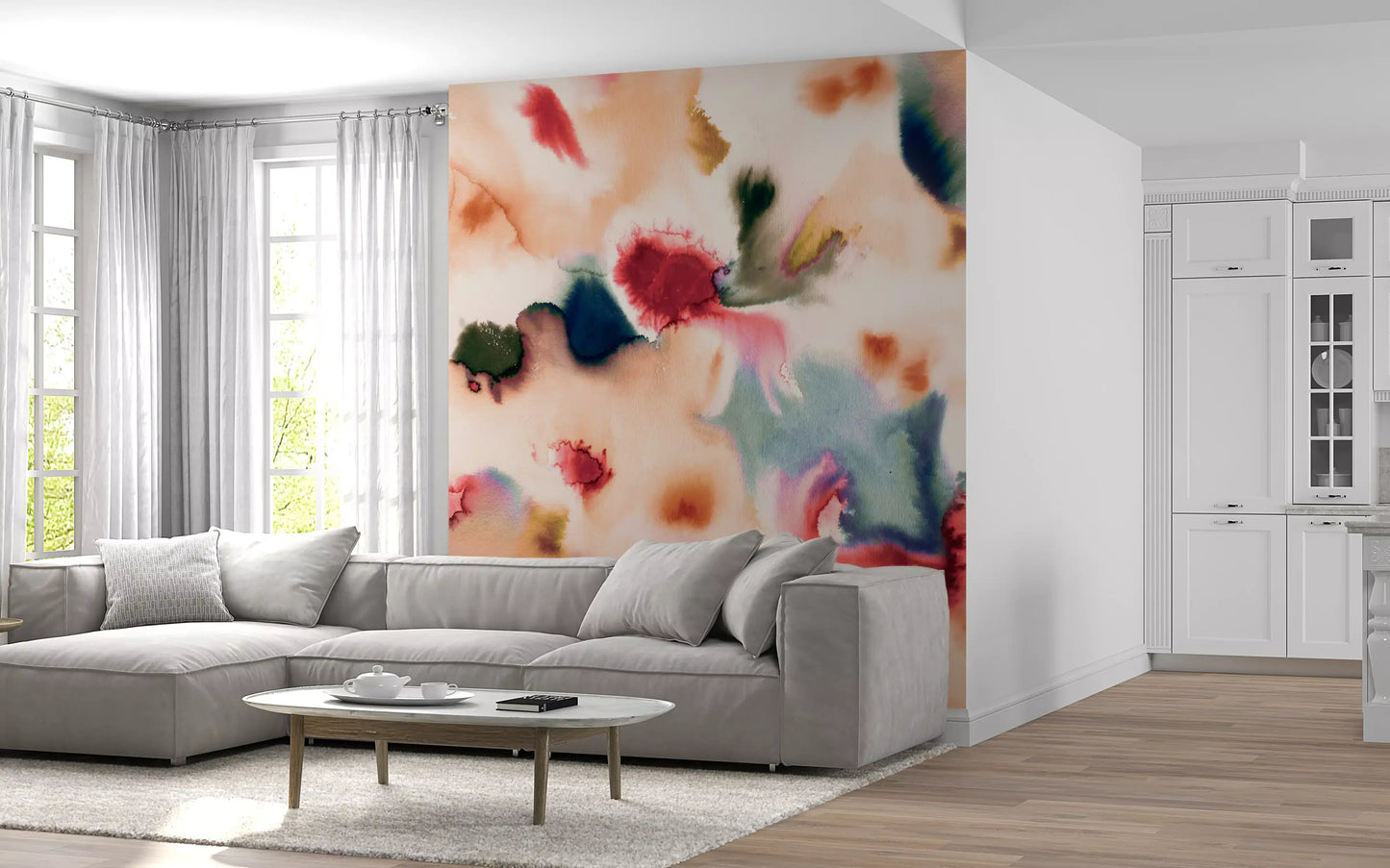 Abstract Watercolor Flow Wall Mural