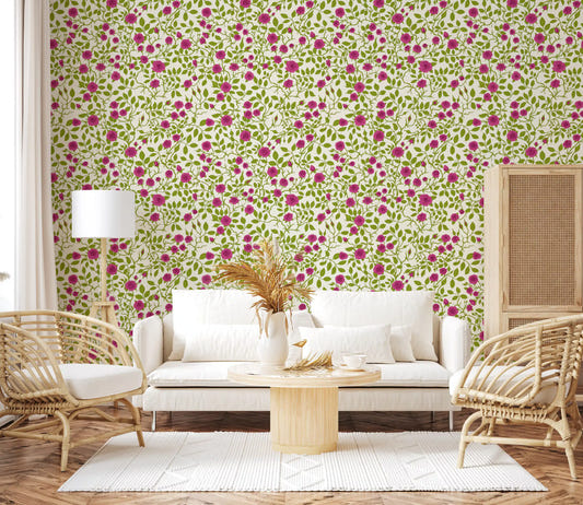 Blooming Rose Trellis Wallpaper⁠