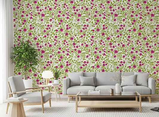 Blooming Rose Trellis Wallpaper⁠