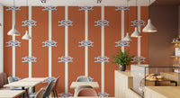 Bold maritime feature stands out in a Cafe  with this Nautical Rope Stripe wallpaper.