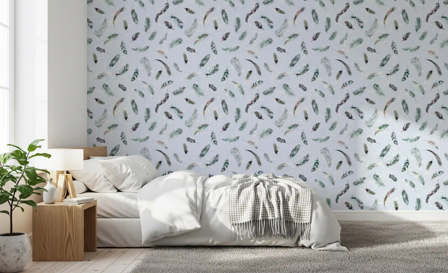 Ethereal Feather Dance Wallpaper⁠