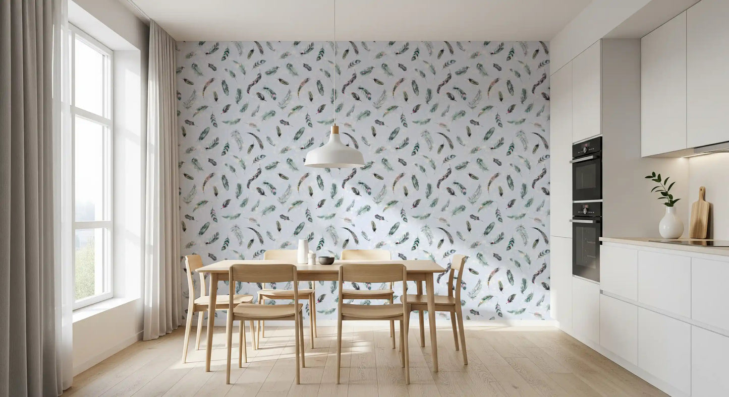 Ethereal Feather Dance Wallpaper⁠