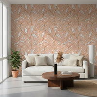 Blush Botanical Vine Wallpaper Scandinavian Floral Wallpaper⁠