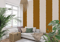 Cinnamon Brown Stripe Wallpaper Grandmillennial Wallpaper⁠