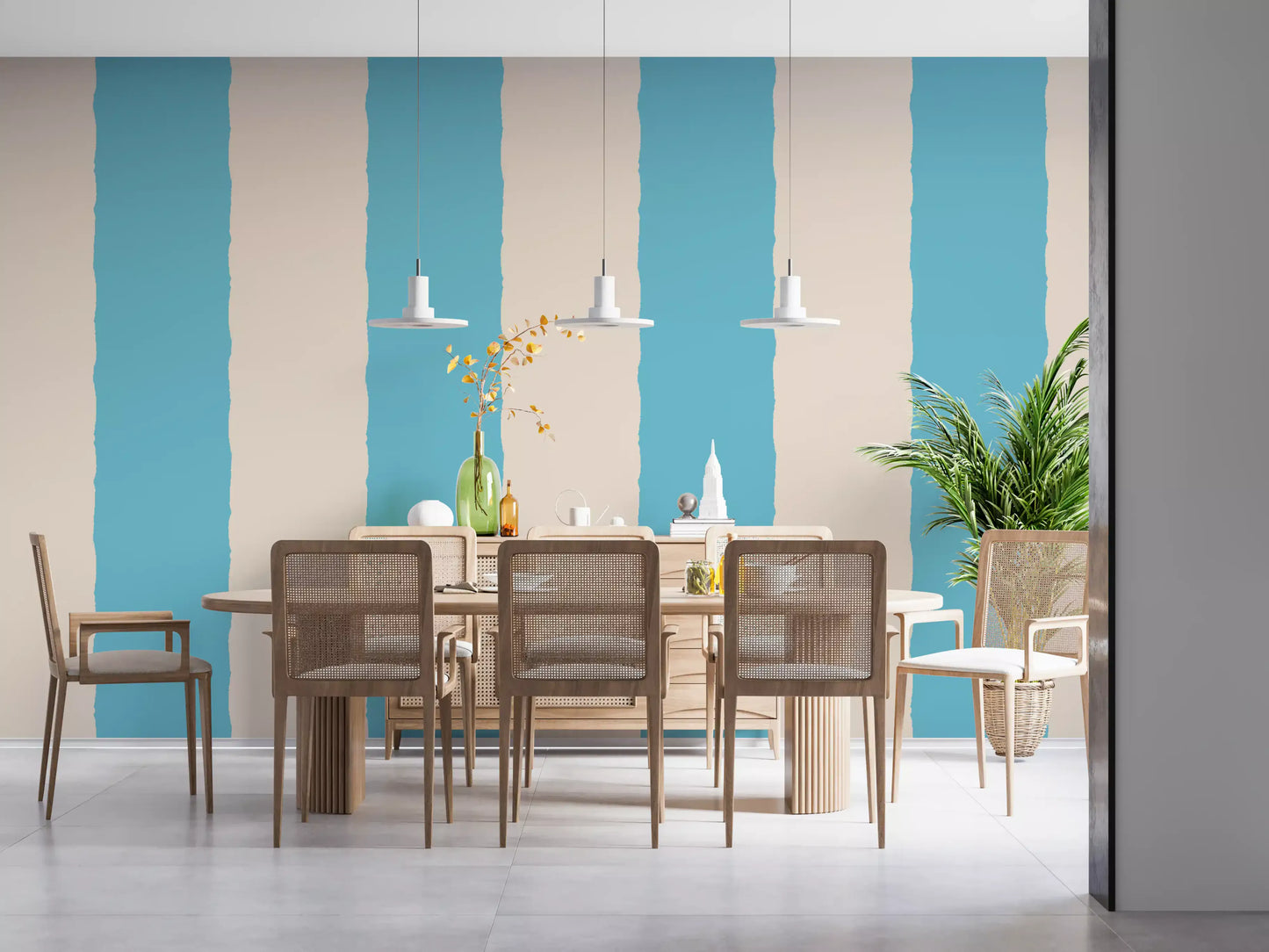 Blush Pink Stripe Wallpaper Grandmillennial Wallpaper⁠