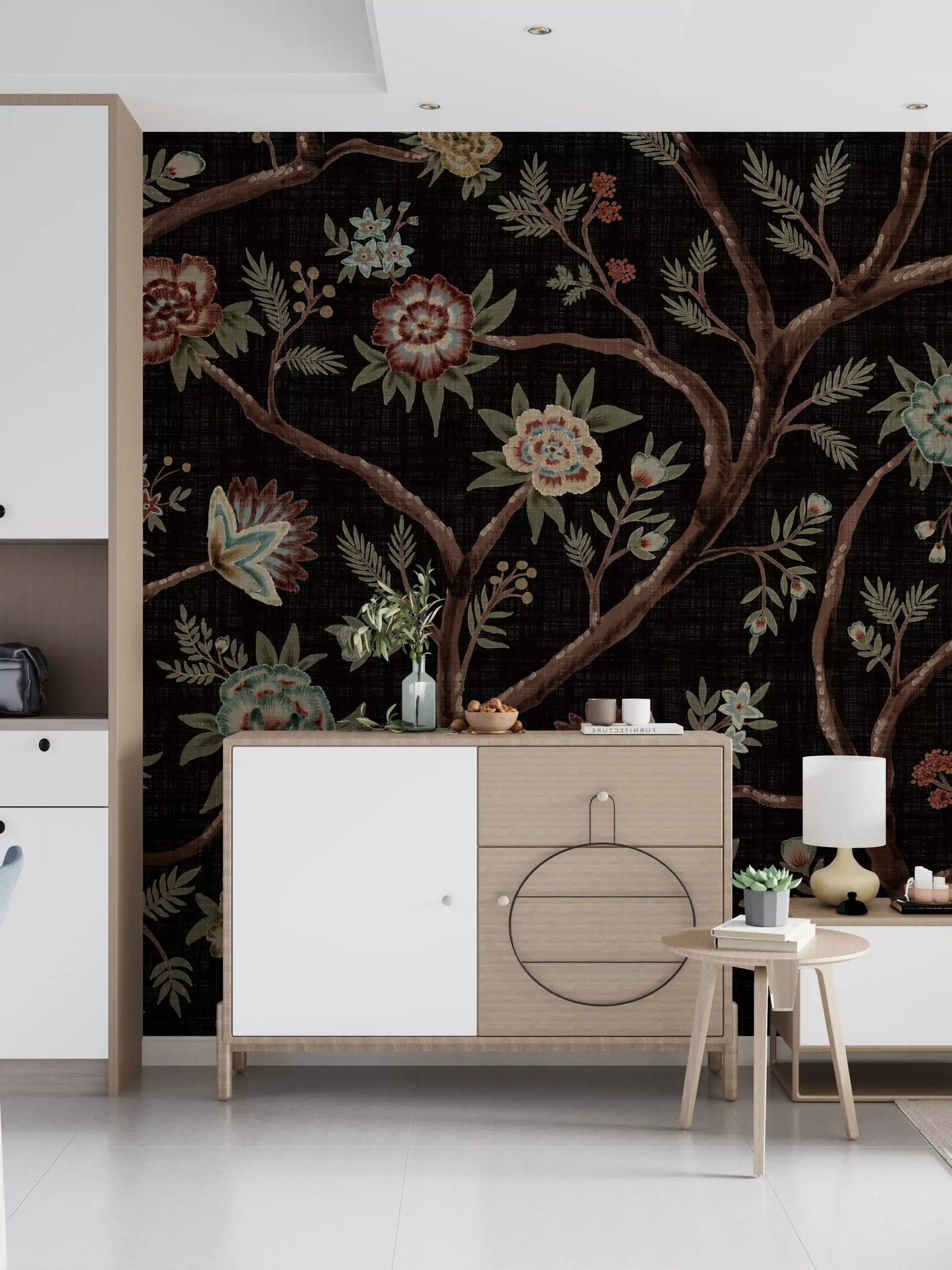 Never Ending Tree Chintz Revival Dark Wall Mural