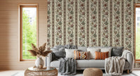 Trailing Chintz Vintage Heirloom Stripes Bright Wallpaper⁠