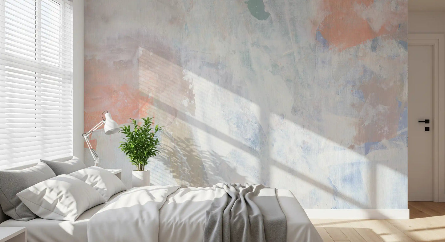 Soft Serenade Pastel Brushstrokes Wallpaper Wall Mural