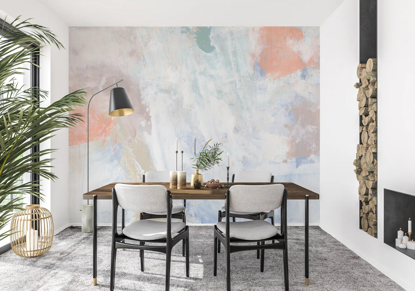 Soft Serenade Pastel Brushstrokes Wallpaper Wall Mural