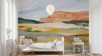 Watercolor Terracotta Desert Landscape Wallpaper Wall Mural