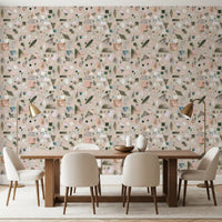 Neutral Beige Gray Watercolor Geometric Wallpaper⁠
