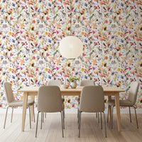 Artistic Watercolor Wildflower Meadow Wallpaper Wallpaper⁠