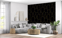 Art Deco Black Gold Arches Wallpaper⁠