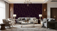 Retro Glamour Plum Noir Arches Wallpaper⁠