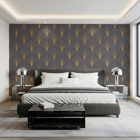 Regal Gatsby Mauve and Gold Wallpaper⁠