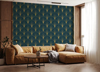 Regal Gatsby Deep Turquoise and Gold Wallpaper⁠