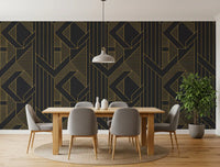 Golden Era Art Deco Geometric Wallpaper