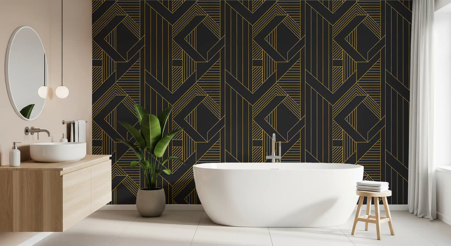Golden Era Art Deco Geometric Wallpaper