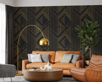 Golden Era Art Deco Geometric Wallpaper