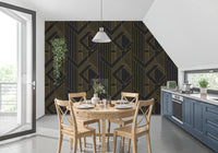 Golden Era Art Deco Geometric Wallpaper