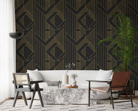 Golden Era Art Deco Geometric Wallpaper