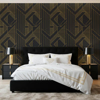 Golden Era Art Deco Geometric Wallpaper