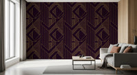 Gatsby Glamour Art Deco Purple & Gold Wallpaper