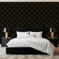 Golden Gatsby Art Deco Geometric Wallpaper