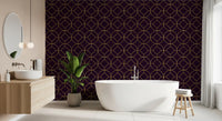 Luxe dark tone pattern from Art Deco Gold and Plum Geometric Wallpaper style