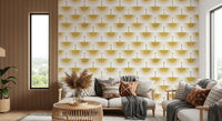 Sunburst gold wall Luxury Crane Sunburst Wallpaper design for a hallway.