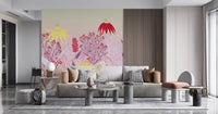 Dreamy Pastel Wildflower Meadow Wall Mural
