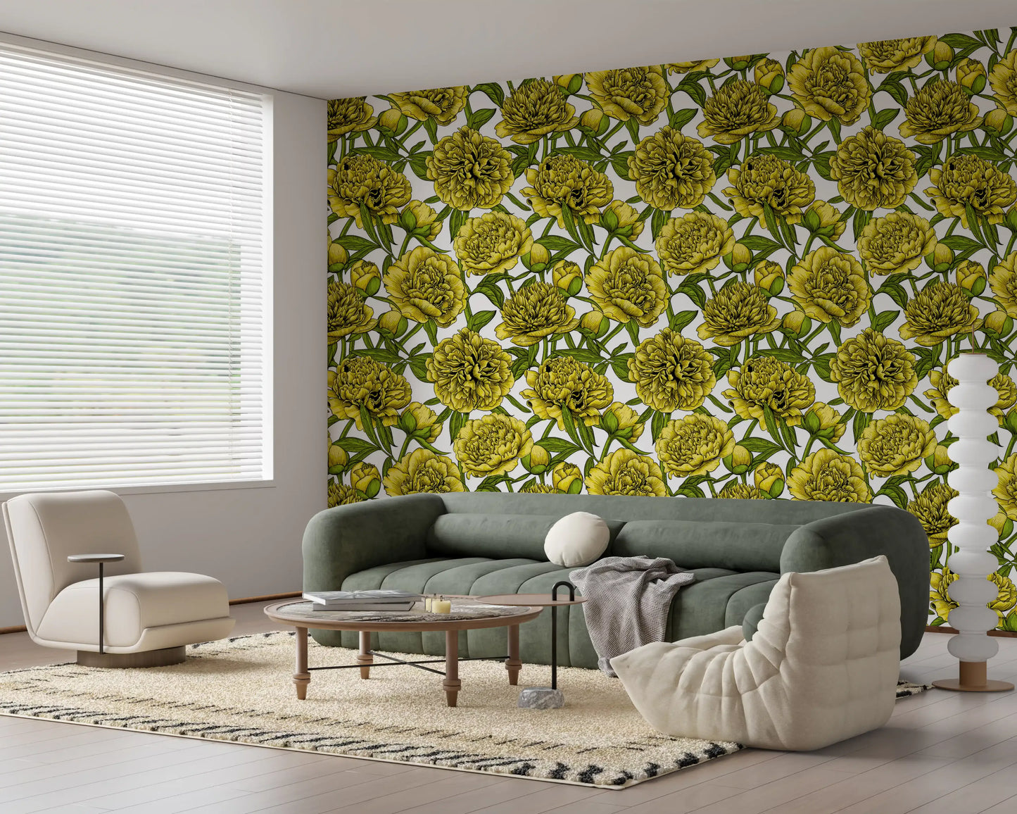 Golden Peony Blossom Wallpaper Wallpaper⁠