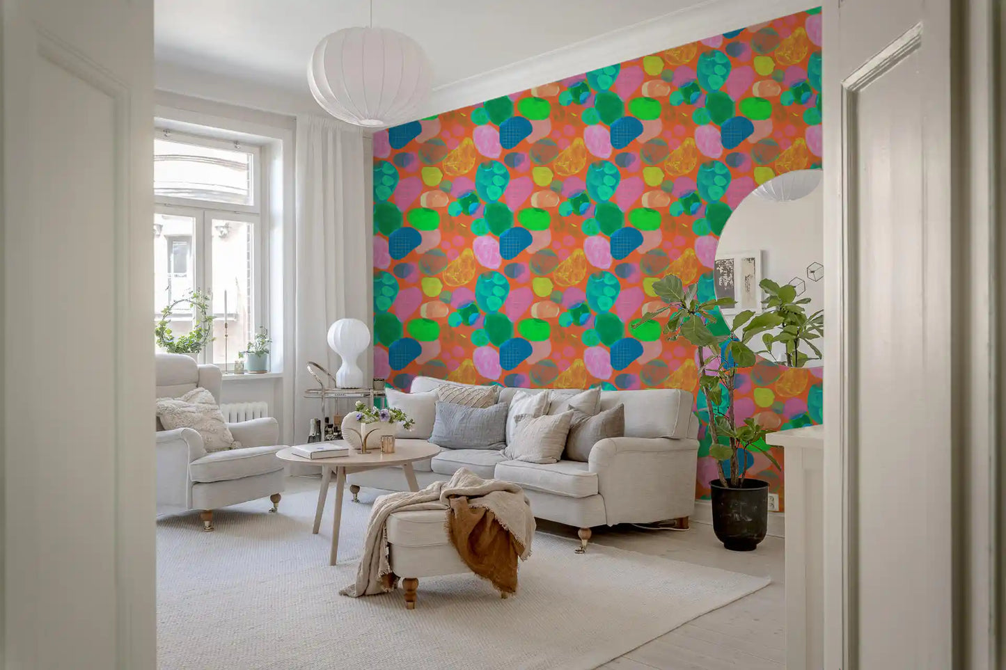 Retro Terrazzo Pop Abstract Wallpaper